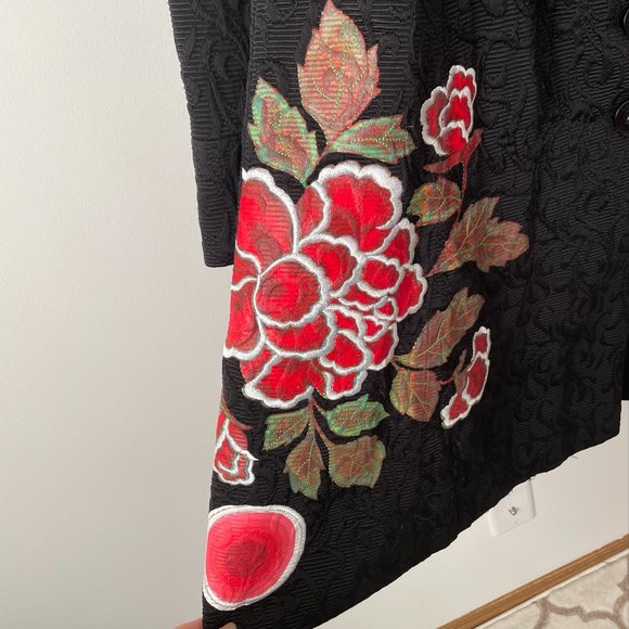 Desigual Embroidered Trench Coat EU 44 US 12 - Picture 8 of 10